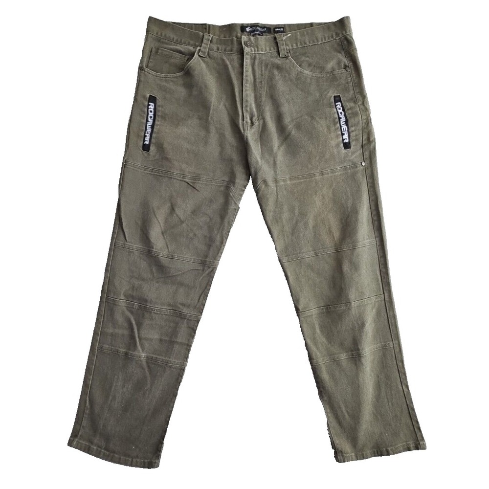 Rocawear Utility Pants Men 44x32 Olive Green EUC Paneled Streetwear